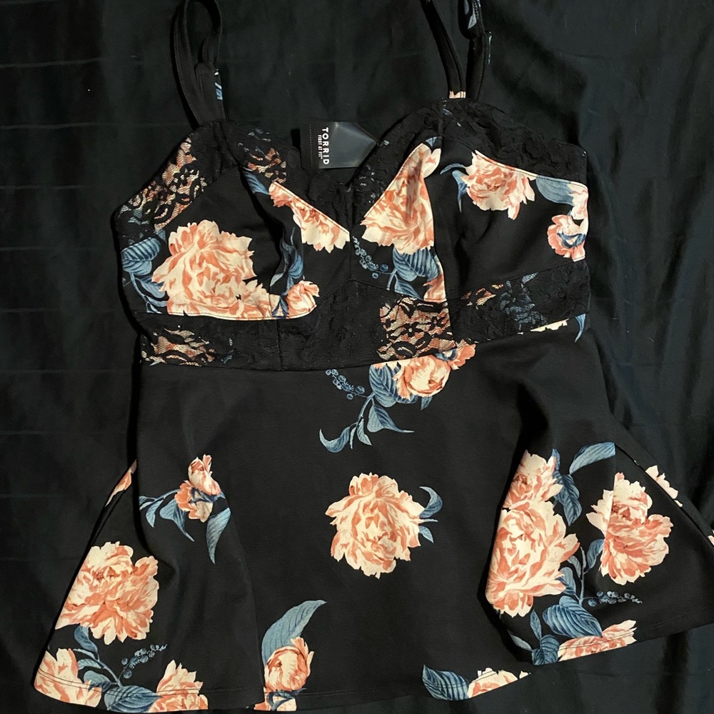 Torrid Floral Peplum Tank